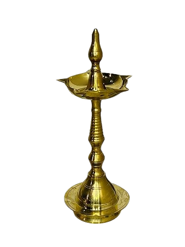 Standing diya in Antique Gold Finish, Pure Brass,