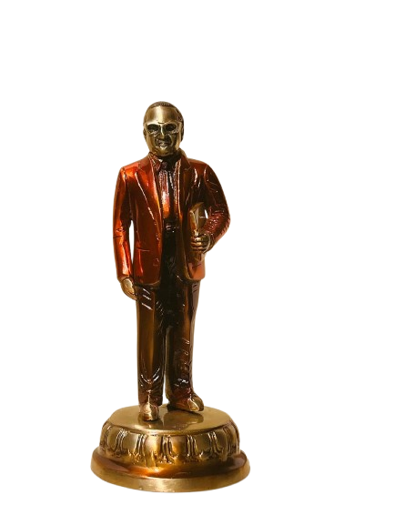 B R Ambedkar Standing Brass Statue - Pure Brass, Colorful Antique Finish, 26 CM Height, 1.85 KG