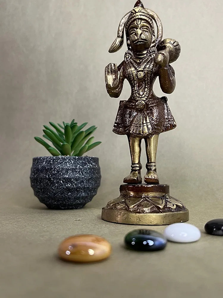 Hanuman Statue Brass 6.5 Inches, 700 GM Standing