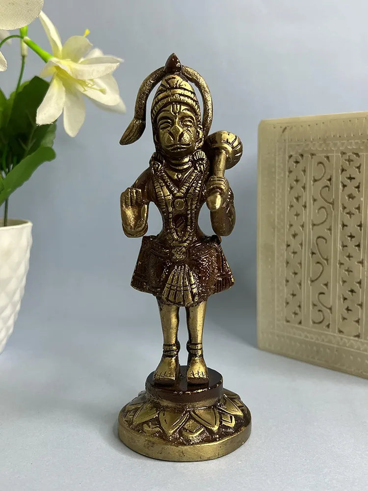 Hanuman Statue Brass 6.5 Inches, 700 GM Standing