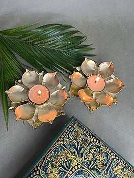 Lotus Tea Light Candle Holder Handcrafted