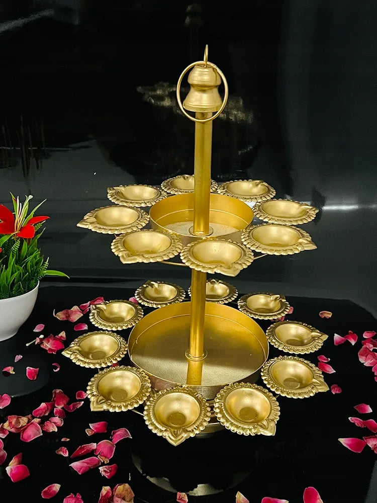 Tree Beautiful Two Layer Diya Urli Decorative Bowl