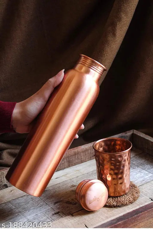 Copper Plain Shine Water Bottle - 1 Litre