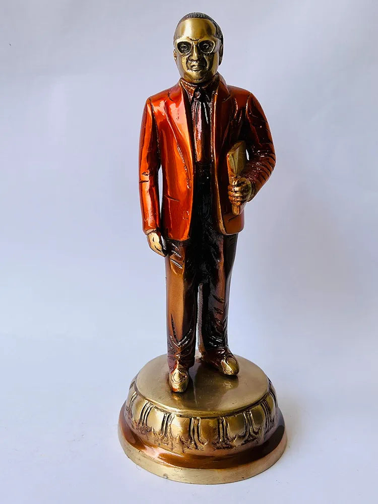 B R Ambedkar Standing Brass Statue - Pure Brass, Colorful Antique Finish, 26 CM Height, 1.85 KG