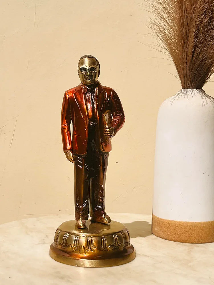 B R Ambedkar Standing Brass Statue - Pure Brass, Colorful Antique Finish, 26 CM Height, 1.85 KG