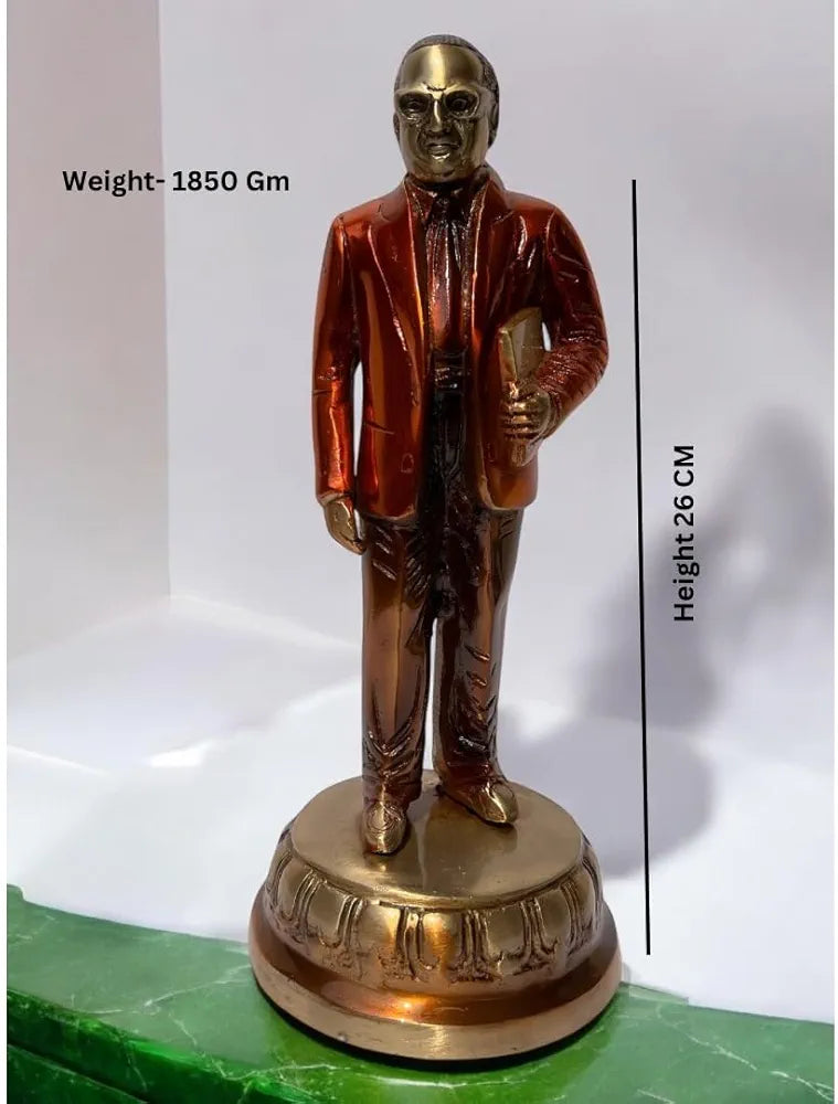 B R Ambedkar Standing Brass Statue - Pure Brass, Colorful Antique Finish, 26 CM Height, 1.85 KG